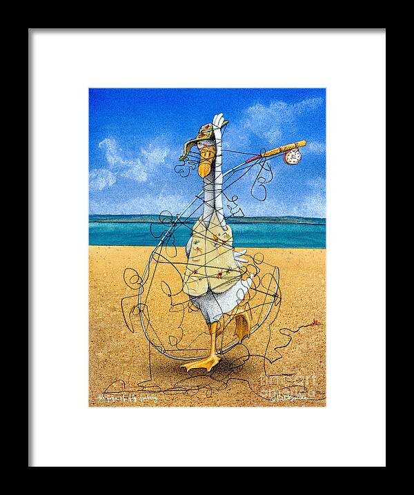 Will Bullas Framed Print featuring the painting The Yoga of Fly Fishing... by Will Bullas