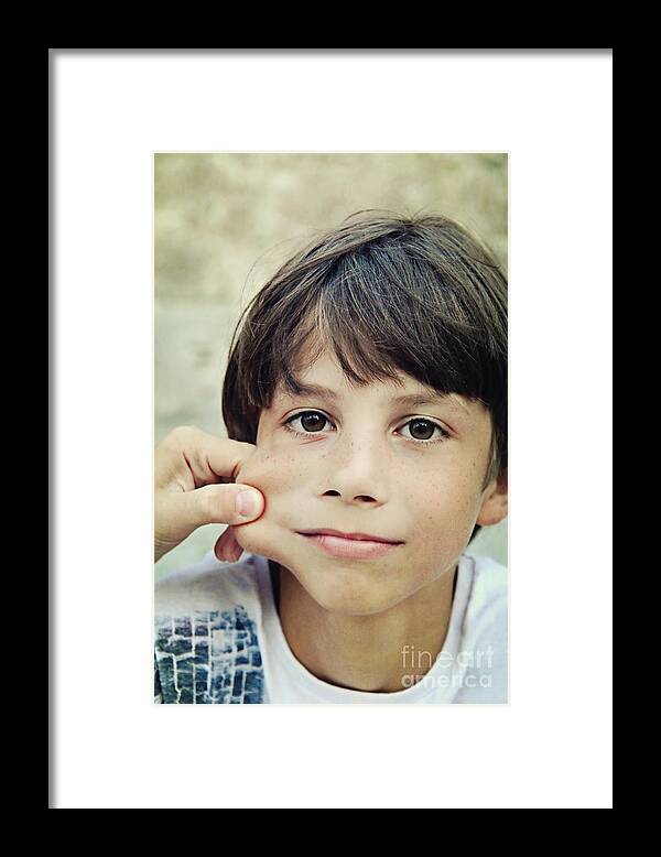 Boy Framed Print featuring the photograph The Youngest by Jasna Buncic