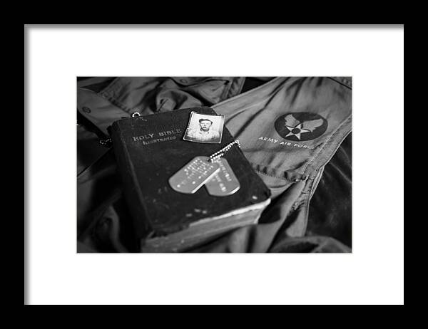 Military Framed Print featuring the photograph The Youth of WWII Black and White by Amber Kresge