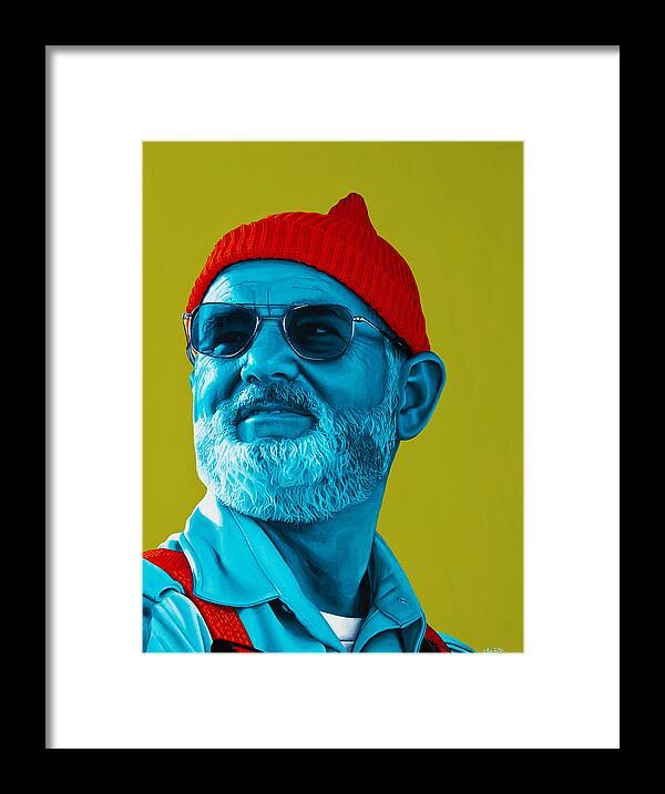 Framed Print featuring the painting The Zissou- background edit by Ellen Patton