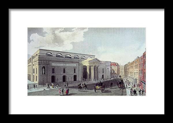 London Framed Print featuring the photograph Theatre Royal, Covent Garden, 1809 Colour Litho by English School