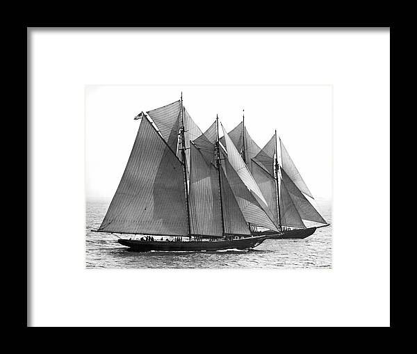 1938 Framed Print featuring the photograph Thebaud Passes Bluenose by Underwood Archives