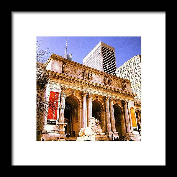 New Framed Print featuring the photograph The#new #york #city #public #library by Raffaele Felaco