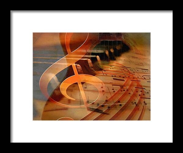 Music Theory Framed Print featuring the digital art Theoretical Meaning Of Music by Georgiana Romanovna