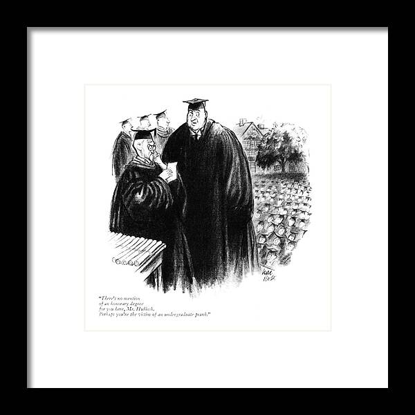 106336 Cro Carl Rose Framed Print featuring the drawing An Honorary Degree by Carl Rose