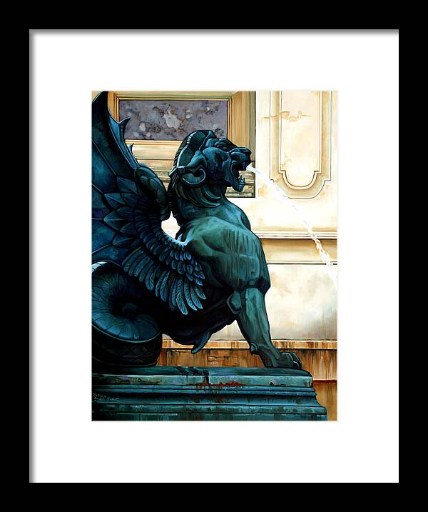Painting Framed Print featuring the painting Therianthropic Beast by Kathleen English-Barrett