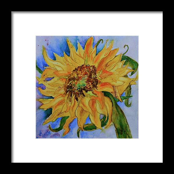 This Here Sunflower Framed Print featuring the painting This Here Sunflower by Beverley Harper Tinsley