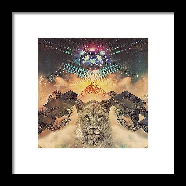 Mextures Framed Print featuring the photograph This Is My Lion From Space. Mountain by Tamas Borok