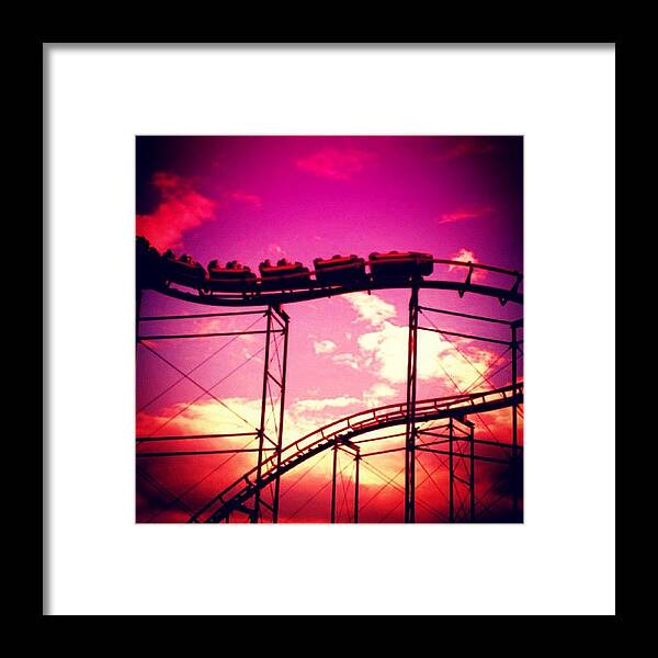 Clouds Framed Print featuring the photograph This Is The Demon At Ca Great America by John Williams