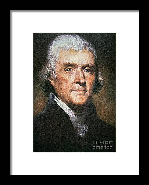 Philosopher Framed Print featuring the painting Thomas Jefferson by Rembrandt Peale