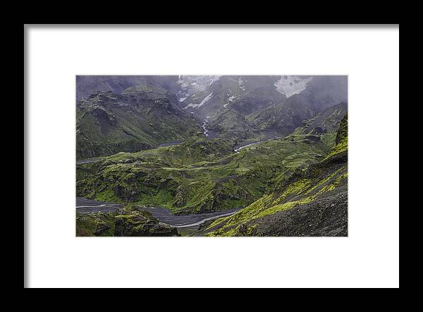 Iceland Framed Print featuring the photograph Thorsmork Toward Myrdalsjokull by Alex Blondeau