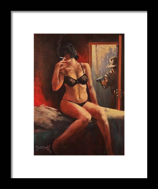  Art Noir Framed Print featuring the painting Those Things Will Kill You by Tom Shropshire