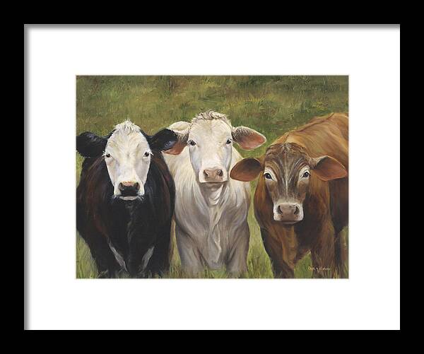 Three Amigos Print Framed Print featuring the painting Three Amigos by Cheri Wollenberg