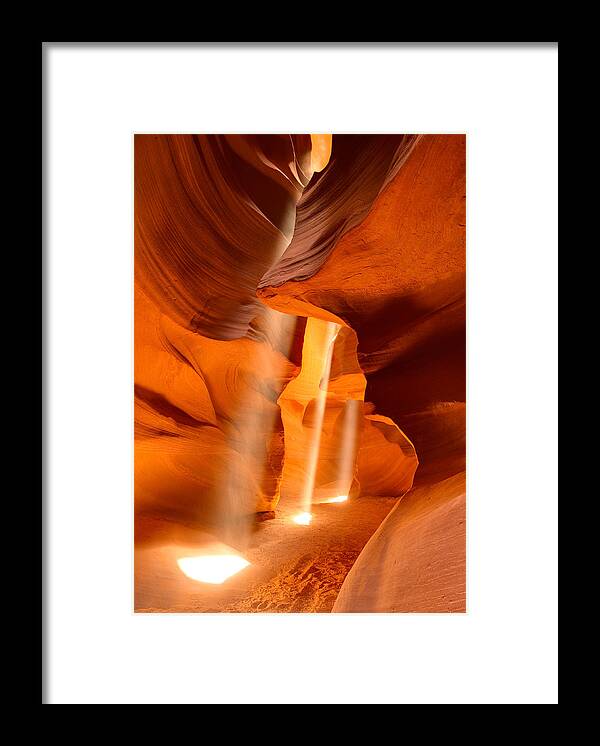 Landscape Framed Print featuring the photograph Three Beams of Light by Adam Pender