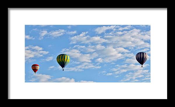 Leisure Framed Print featuring the photograph Three Beautiful Balloons in Cortez by Janice Pariza