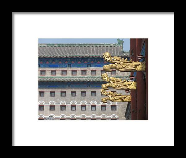 Three Dragons Framed Print featuring the photograph Three Dragons by Alfred Ng