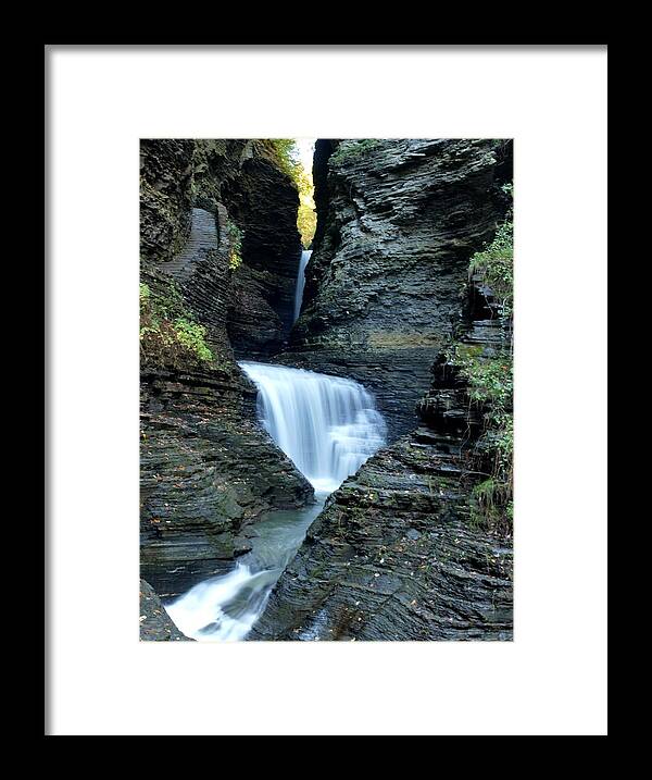 Watkins Glen Framed Print featuring the photograph Three Falls in Watkins Glen by Joshua House