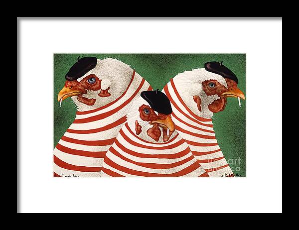 Will Bullas Framed Print featuring the painting Three French Hens... by Will Bullas