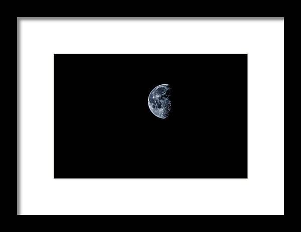 Three Quarter Moon Framed Print featuring the photograph Three Quarter Moon by Rick Bartrand