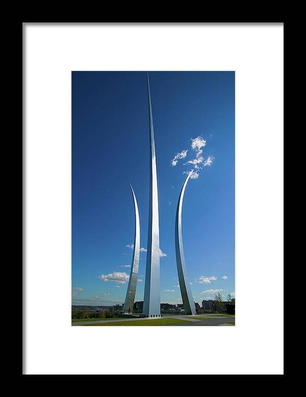 Photography Framed Print featuring the photograph Three Soaring Spires Of Air Force by Panoramic Images
