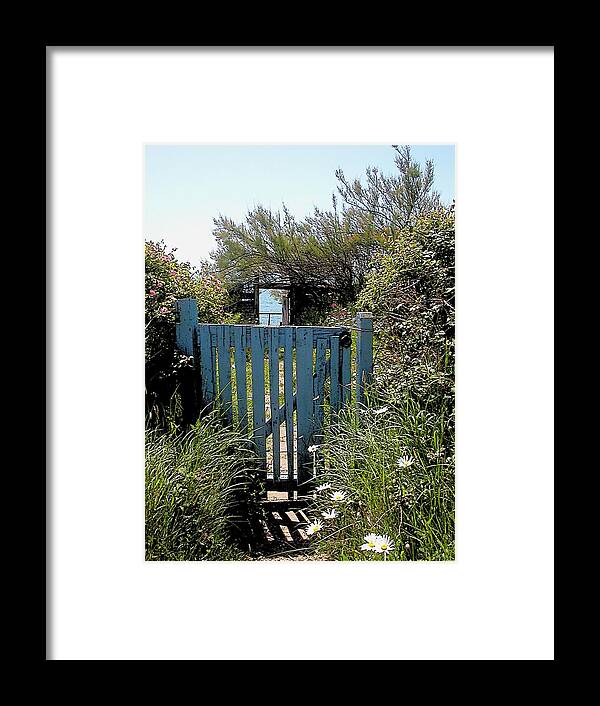 Seaside Framed Print featuring the photograph Through the Garden Gate by Nina-Rosa Dudy