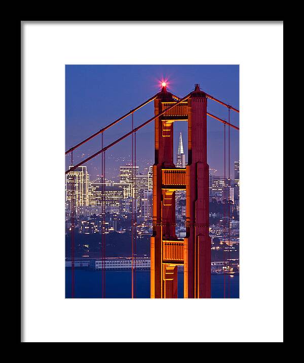 Golden Gate Bridge Framed Print featuring the photograph San Francisco Through the Letterbox by Alexis Birkill