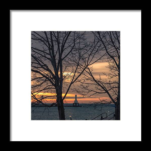 Sunrise Framed Print featuring the photograph Through the Trees by James Meyer