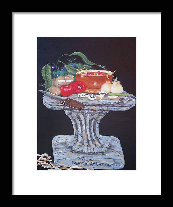 Art Framed Print featuring the painting Thrown Together by Susan Roberts