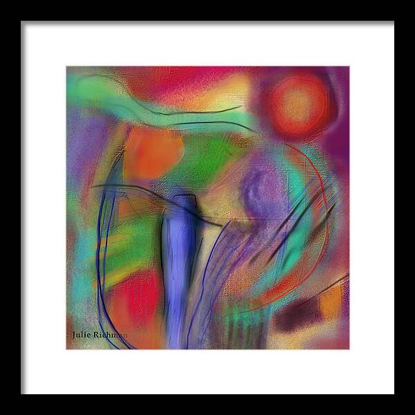 Abstract Artistic Digital+art Julie+richman Original+art Digital+art Purple+red+abstraction Music Colorful Framed Print featuring the digital art Tides Come and Go by Julie Richman