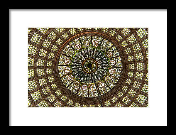 Tiffany Dome Framed Print featuring the photograph Tiffany Dome Chicago Cultural Museum by Eleanor Abramson