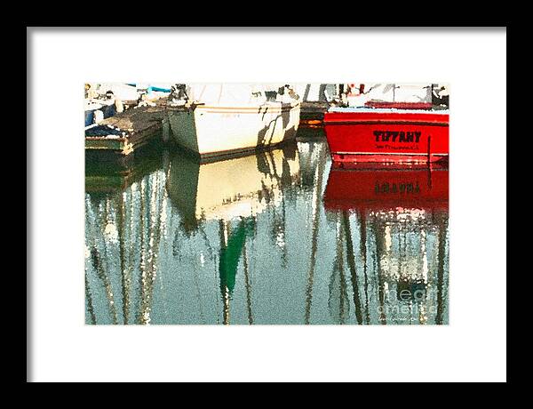 Boat Harbor Framed Print featuring the photograph Tiffany Sailed From San Francisco to Moss Landing by Artist and Photographer Laura Wrede
