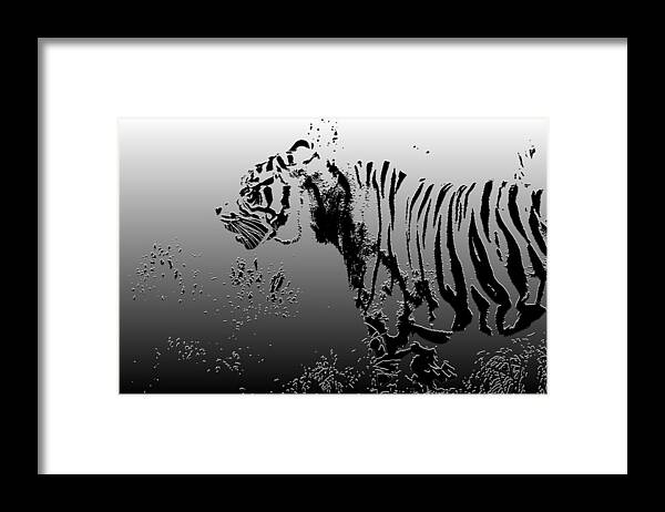 Tiger Framed Print featuring the photograph Tiger illustration design by Chris Smith