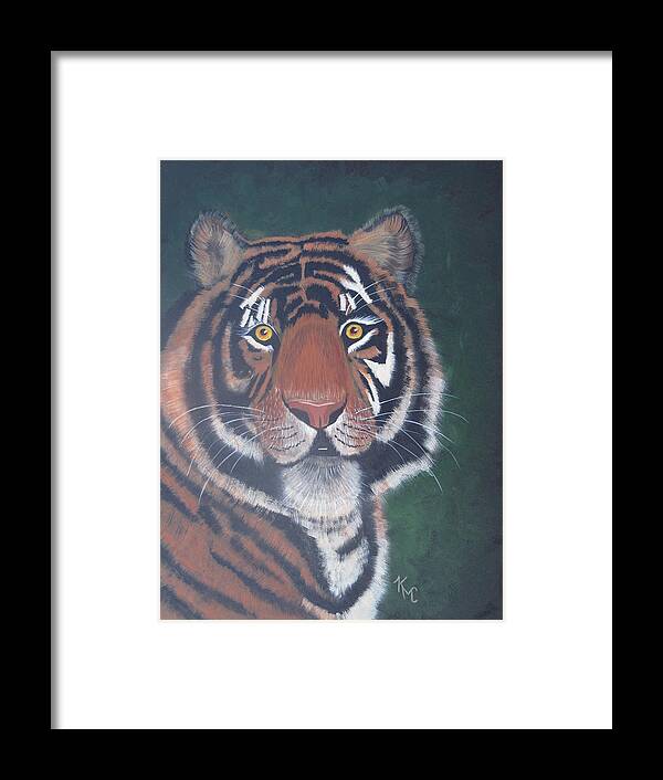 Pets Framed Print featuring the painting Tiger by Kathie Camara