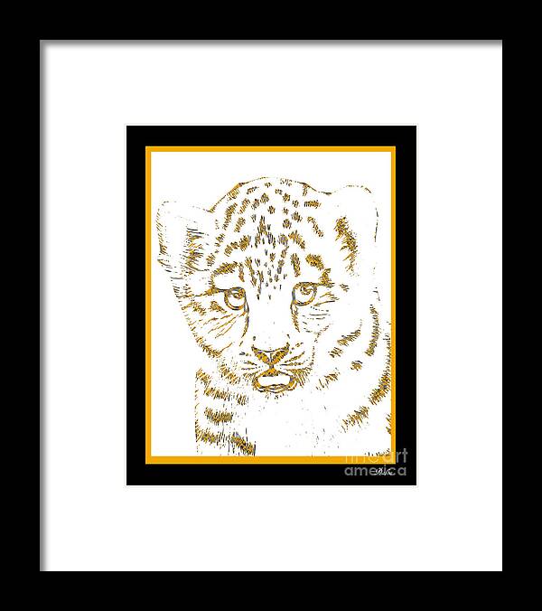 Pop Art Framed Print featuring the digital art Tiger Pup by Keith Ryan