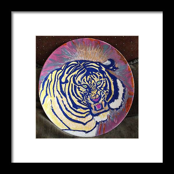 Wild Life Framed Print featuring the painting Tiger by Sima Amid Wewetzer