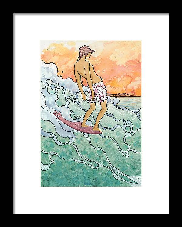 Fine Art Framed Print featuring the painting Tight Walker by Harry Holiday