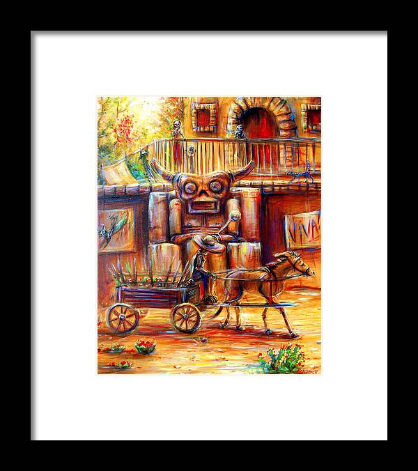 Day Of The Dead Framed Print featuring the painting Tiki Man II by Heather Calderon