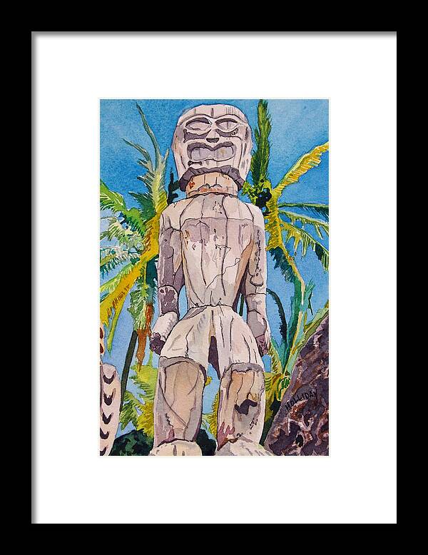 Art Framed Print featuring the painting Tiki by Terry Holliday