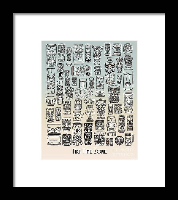 Ancient Relic Framed Print featuring the digital art Tiki Time Zone by Megan Dirsa-DuBois