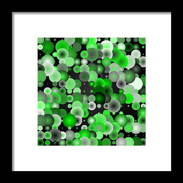 Abstract Digital Algorithm Rithmart Framed Print featuring the digital art Tiles.green.2.1 by Gareth Lewis