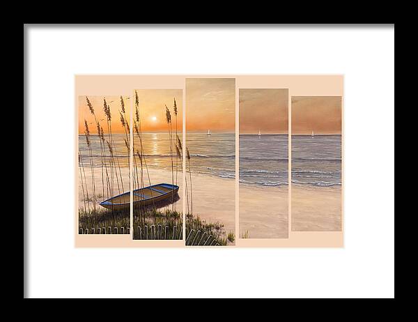 Beach Framed Print featuring the painting Time Of My Life - 5 Pc Set by Diane Romanello