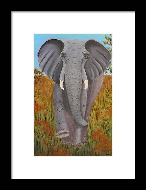 Elephant Framed Print featuring the painting Time To Move by Tim Townsend