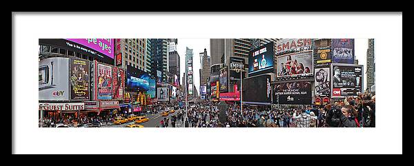 Times Square Framed Print featuring the photograph Times Square by Aleksander Rotner