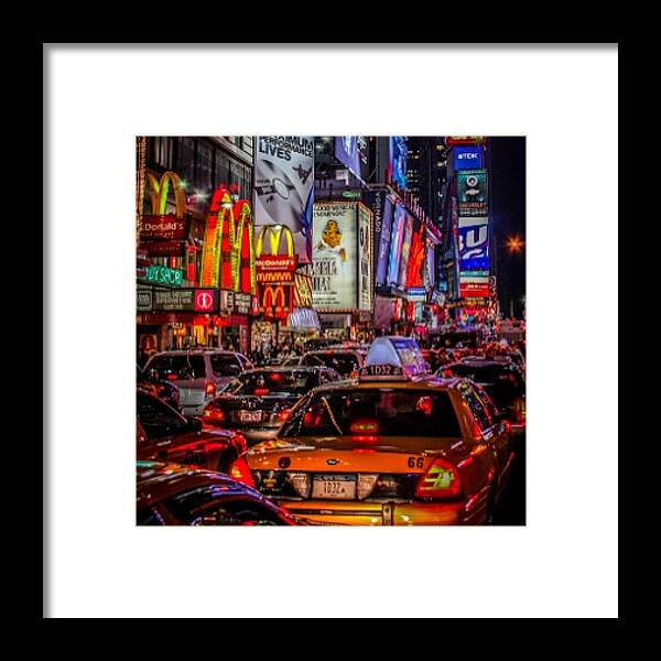 Times Square Framed Print featuring the photograph Times Square by Karim Taib