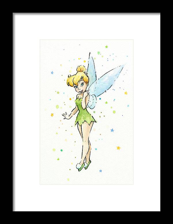 Tinker Framed Print featuring the painting Tinker Bell by Olga Shvartsur