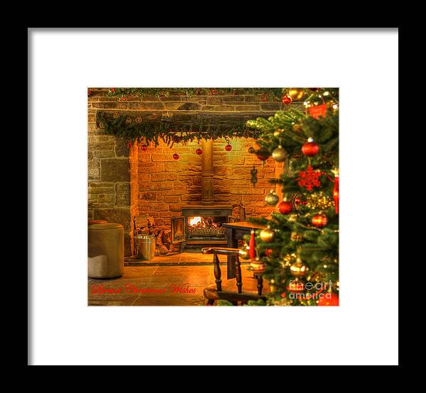 Christmas Framed Print featuring the photograph Tinsel and Fire by David Birchall