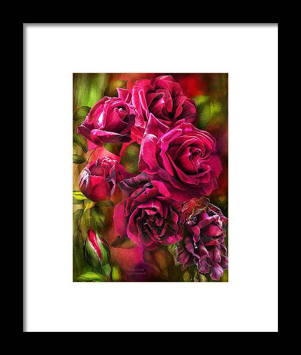 Rose Framed Print featuring the mixed media To Be Loved - Red Rose by Carol Cavalaris