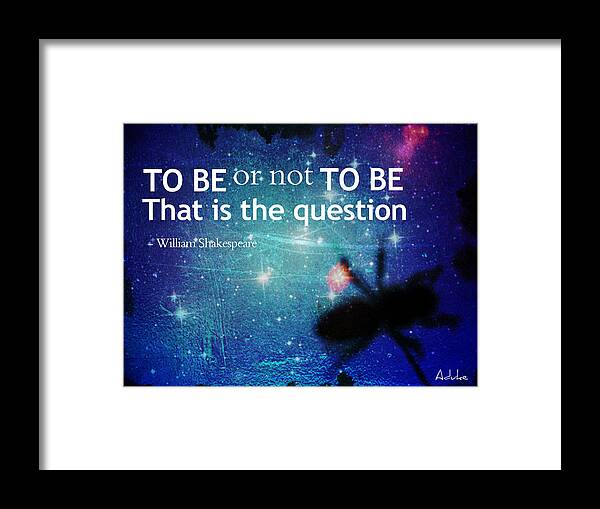 Be Framed Print featuring the photograph To be or not to be by Maria Aduke Alabi
