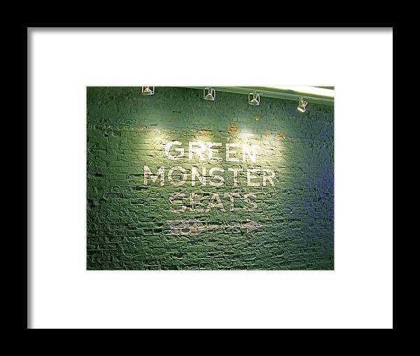 Sign Framed Print featuring the photograph To the Green Monster Seats by Barbara McDevitt