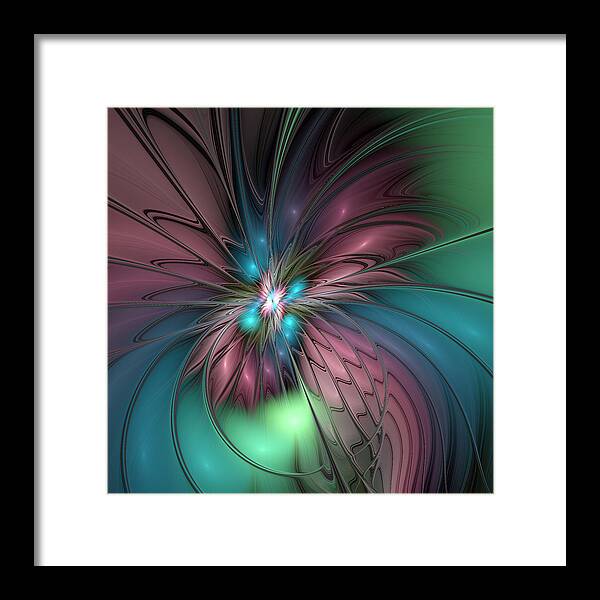Abstract Framed Print featuring the digital art Togetherness Abstract Fractal Art by Gabiw Art